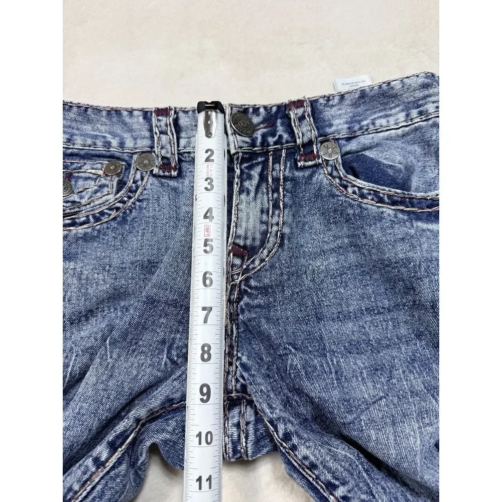 True Religion Ricky Flap Super T Acid Wash Jean Mens SZ 28 Blue Denim Y2K Grunge